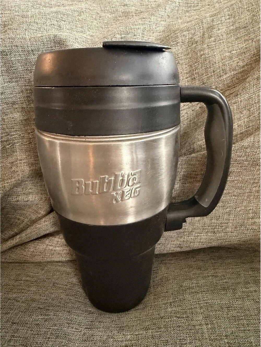 Bubba Keg 34oz Travel Mug Insulated Stainless Steel Black Handle Flip Lid
